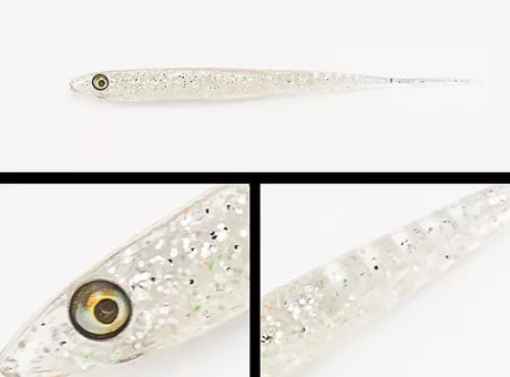 LS35-013 ADUSTA VARALICA SILIKONSKA LANCETIC 9CM 1.6G - 013 CLEAR SILVER 10KOM/PAK