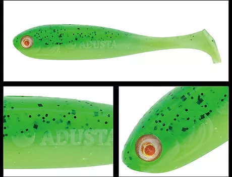 PS3-114 6kom ADUSTA VARALICA SILIKONSKA PENTA SHAD 3'' 7,5CM 4,5G 114 GREEN