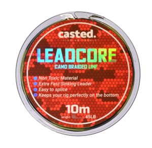 CAS 2002 CASTED Lead Core Braided Line 10M 45LB Black+Olive