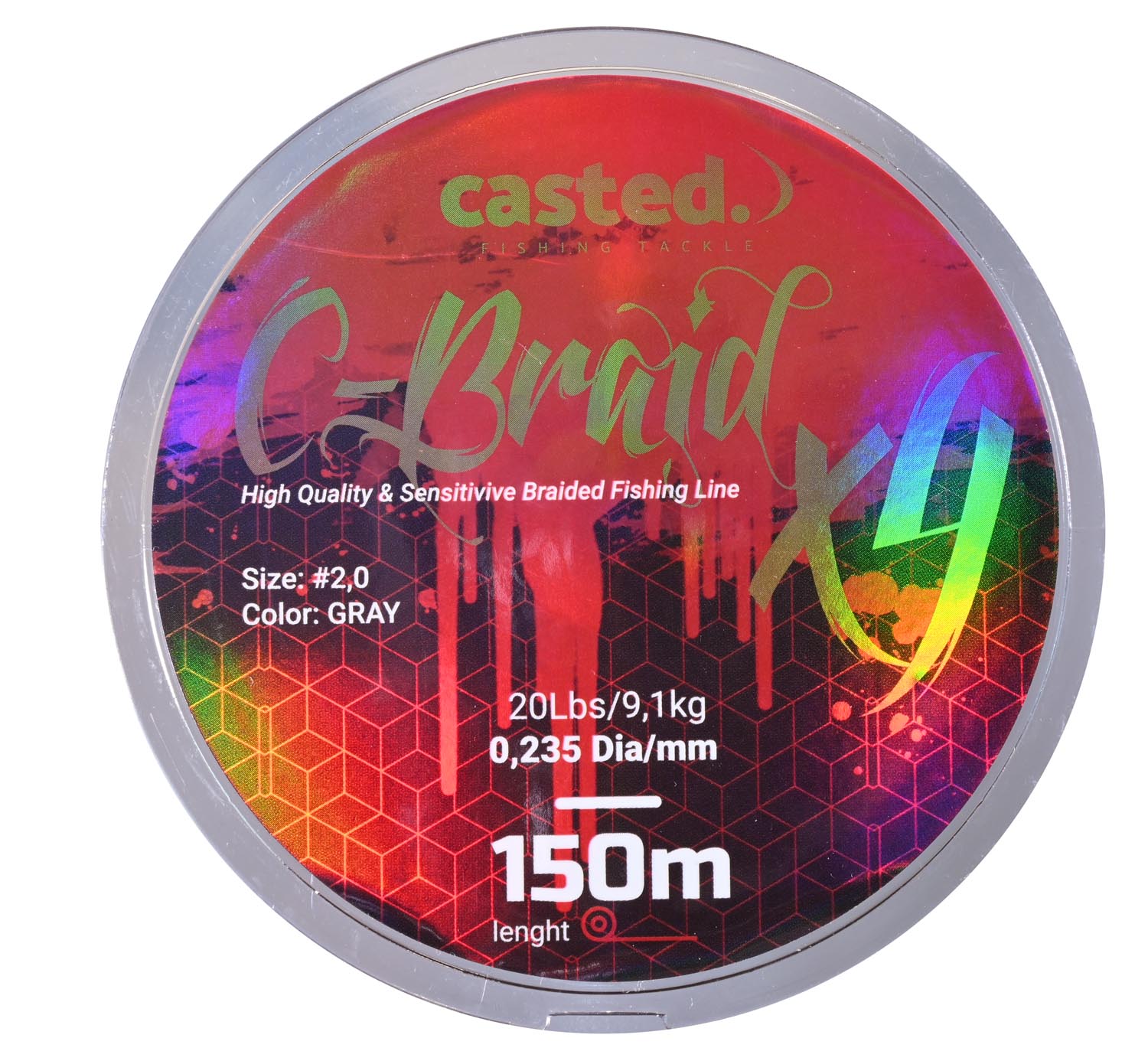 CAS 2008 Casted upredenica C-Braid x4 150M #4,0 0,33mm 30Lbs/13,6kg Gray