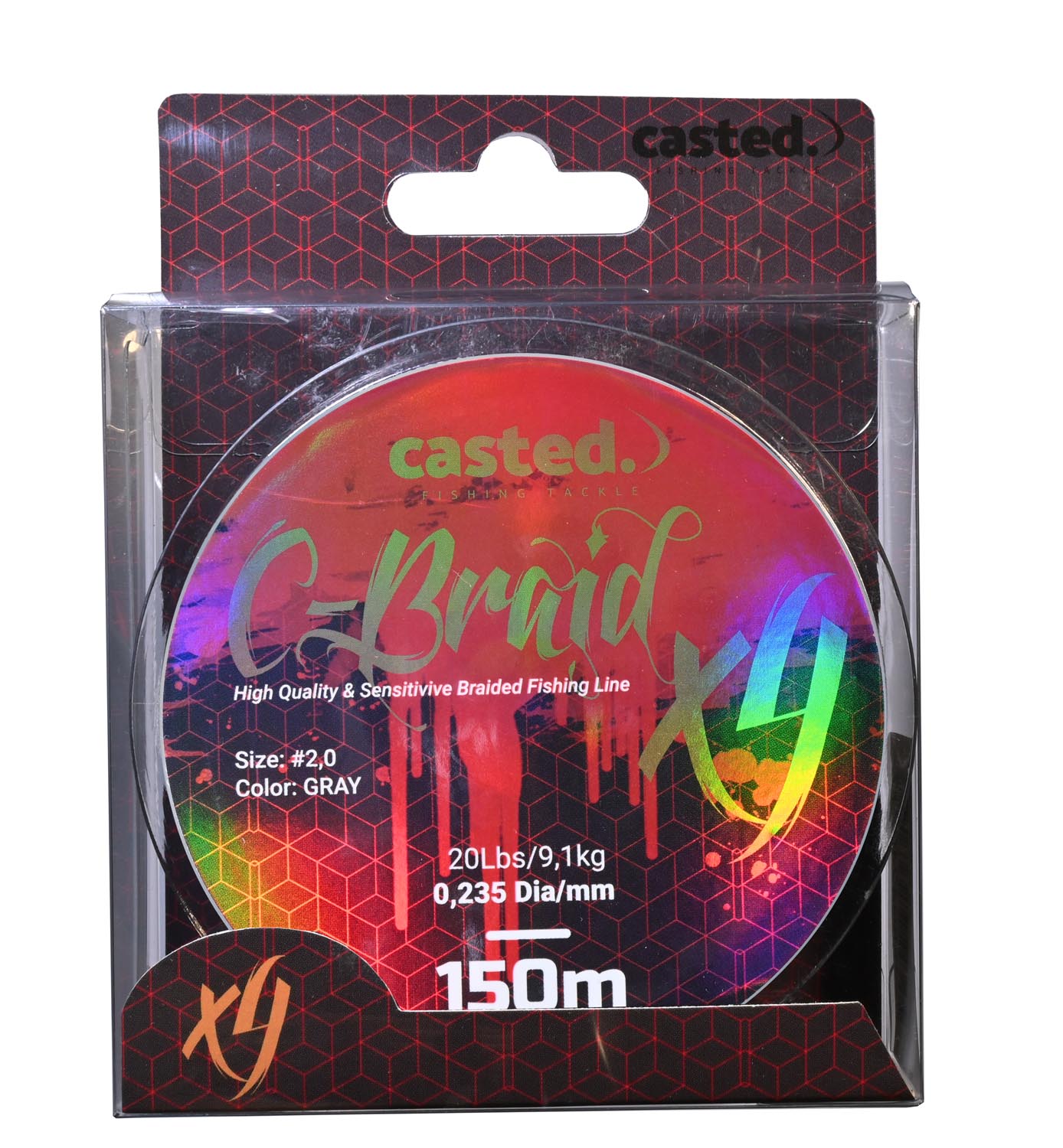 CAS 2008 Casted upredenica C-Braid x4 150M #4,0 0,33mm 30Lbs/13,6kg Gray