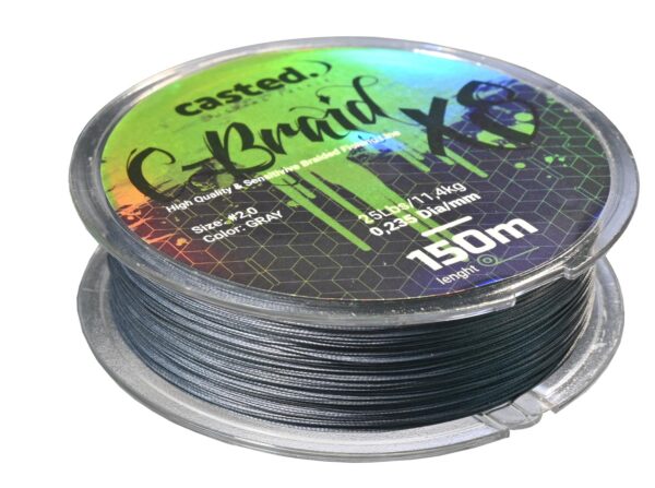 CAS 2014 Casted upredenica CX-Braid X8 150M #4,0 0,33mm 45Lbs/20,5kg Gray
