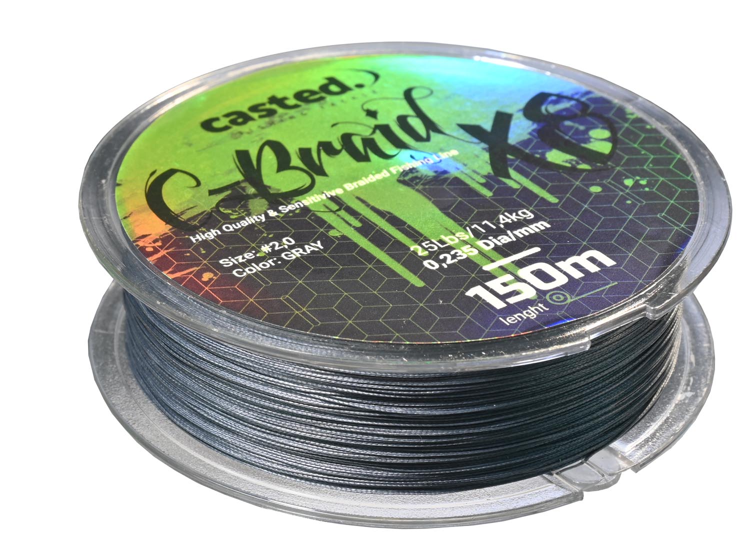 CAS 2014 Casted upredenica CX-Braid X8 150M #4,0 0,33mm 45Lbs/20,5kg Gray