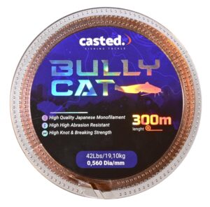 CAS 2018 CASTED najlon Bully Cat Mono 300M 0,610mm 48Lbs/20,90kg Dark Brown