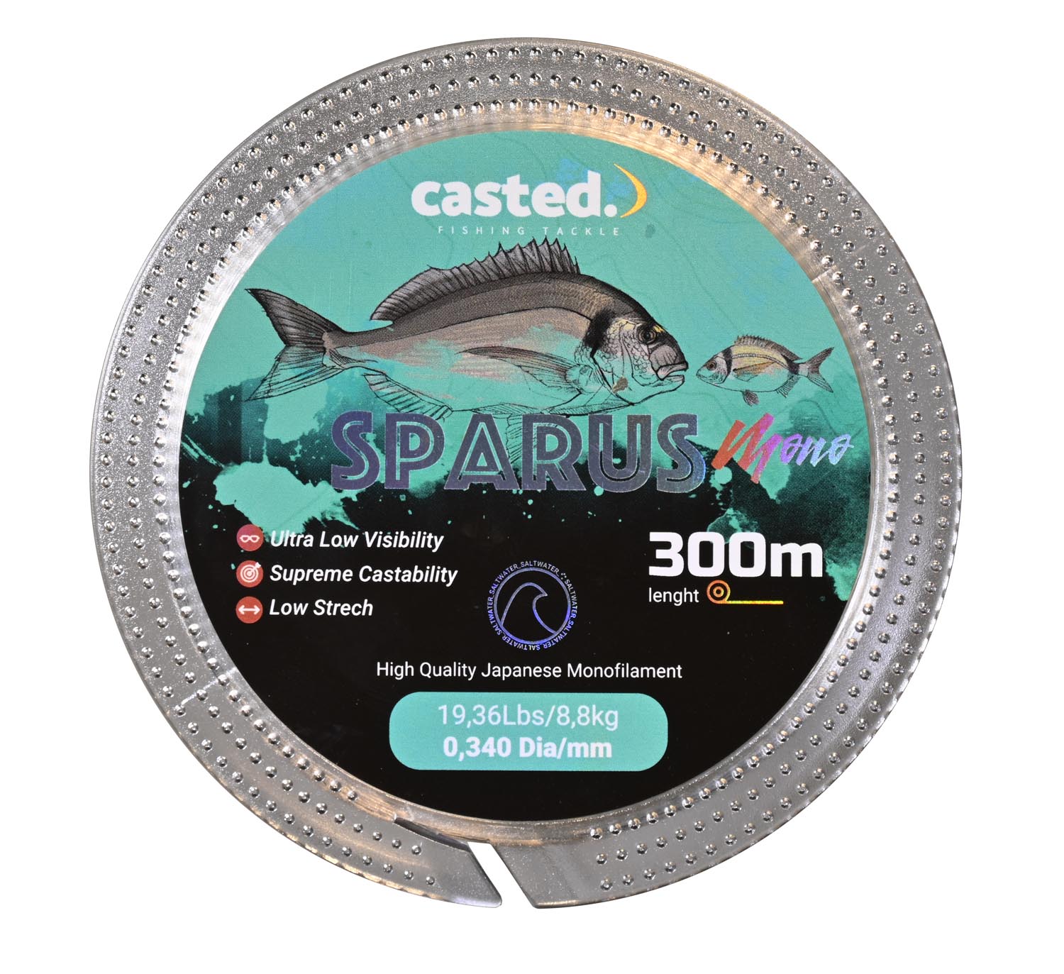 CAS 2029 CASTED najlon SPARUS Mono 300M 0,370mm 22,44Lbs/10,2kg Clear