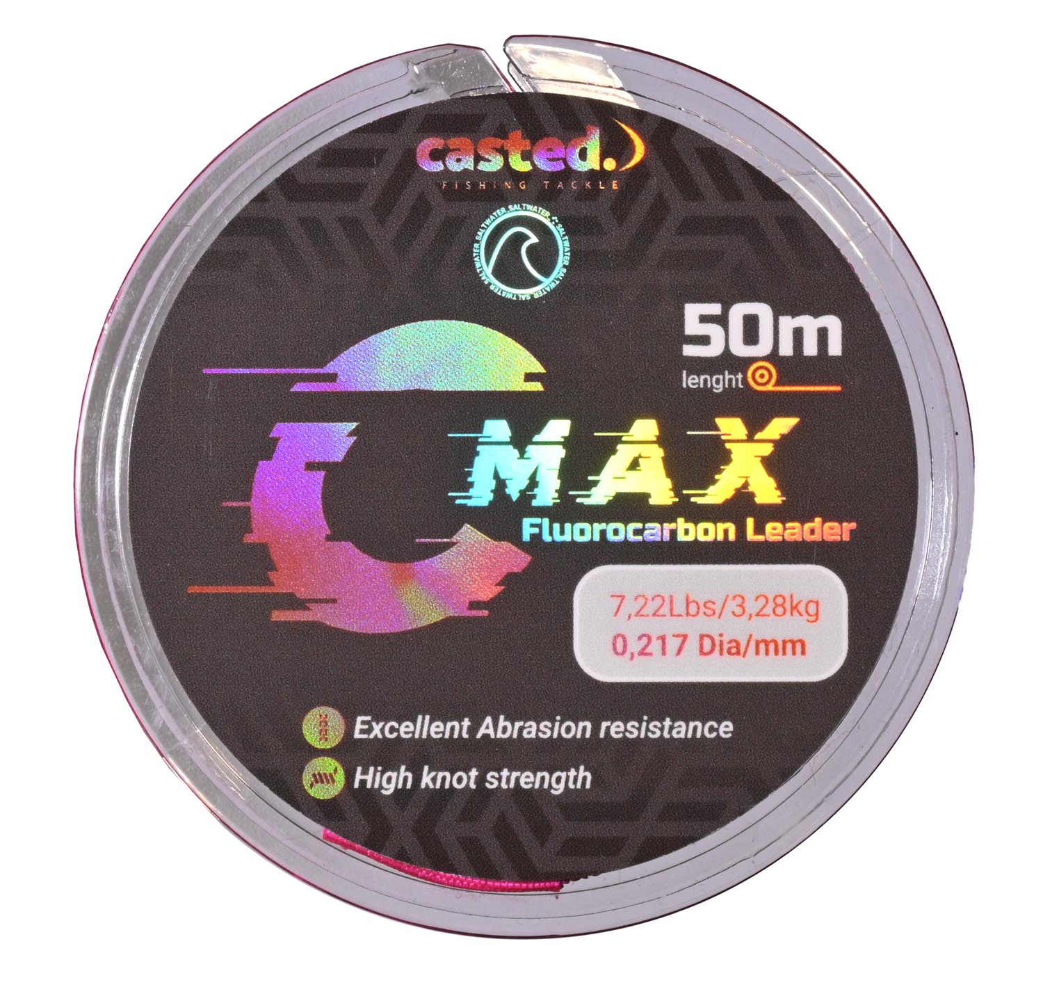 CAS 3049 CASTED Fluorocarbon C-Max Leader 50M 0,389mm 21,01Lbs/9,55kg