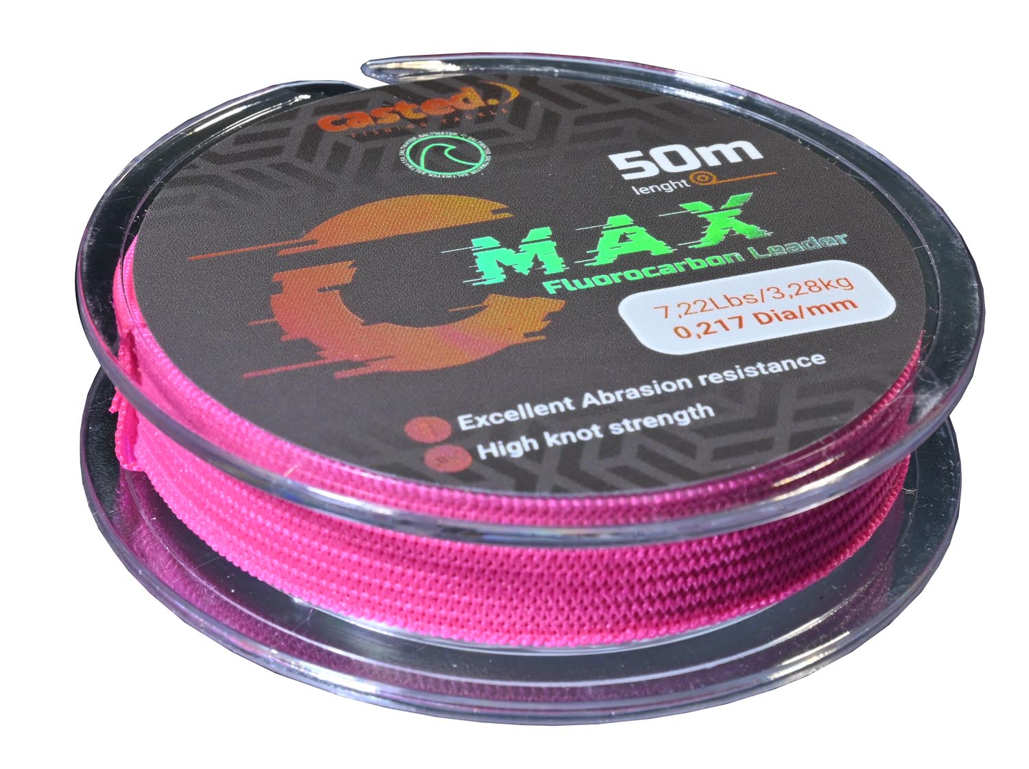 CAS 3049 CASTED Fluorocarbon C-Max Leader 50M 0,389mm 21,01Lbs/9,55kg