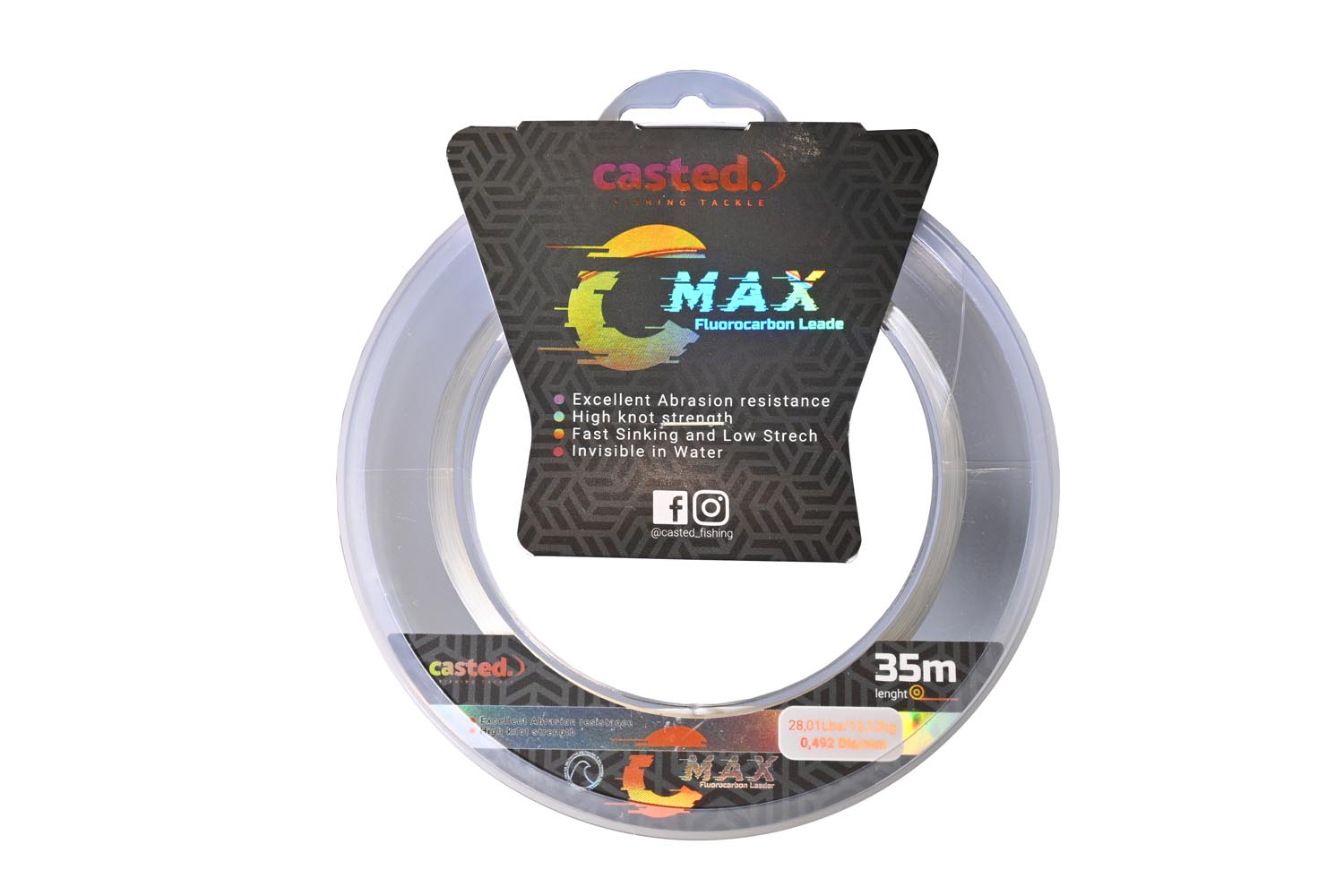 CAS 3050 CASTED Fluorocarbon C-Max Leader 35M 0,492mm 28,01Lbs/13,12kg