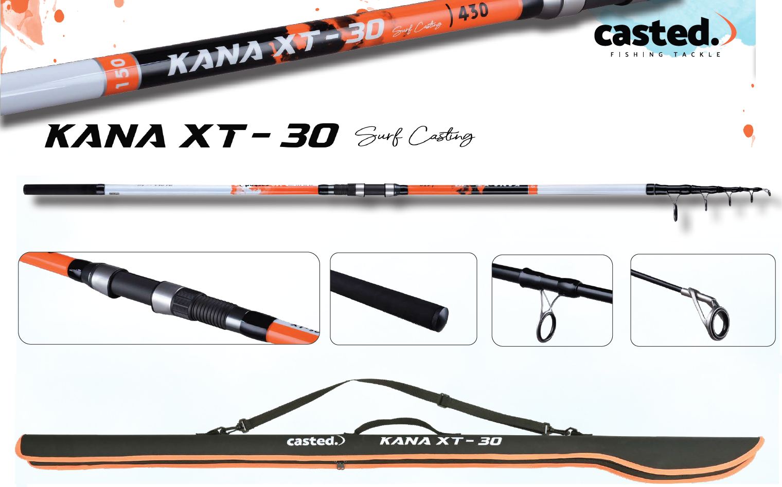 CAS 1030 CASTED štap KANA XT-30 Tele Surf 430cm 170g 6sec