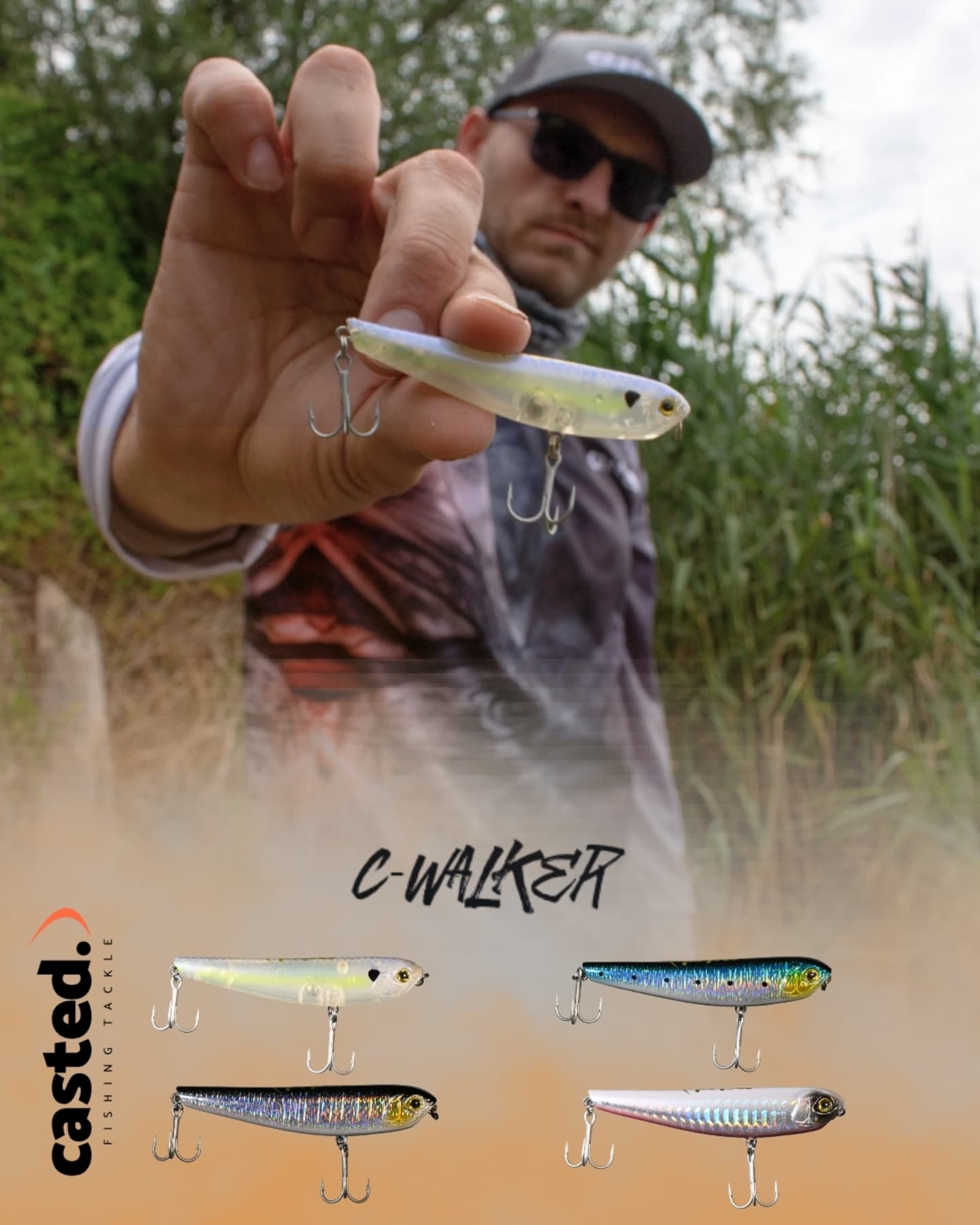 CAS 8034 CASTED VARALICA VOBLER C-WALKER GHOST SEXY SHAD 80 MM 8.5 G FLOATING