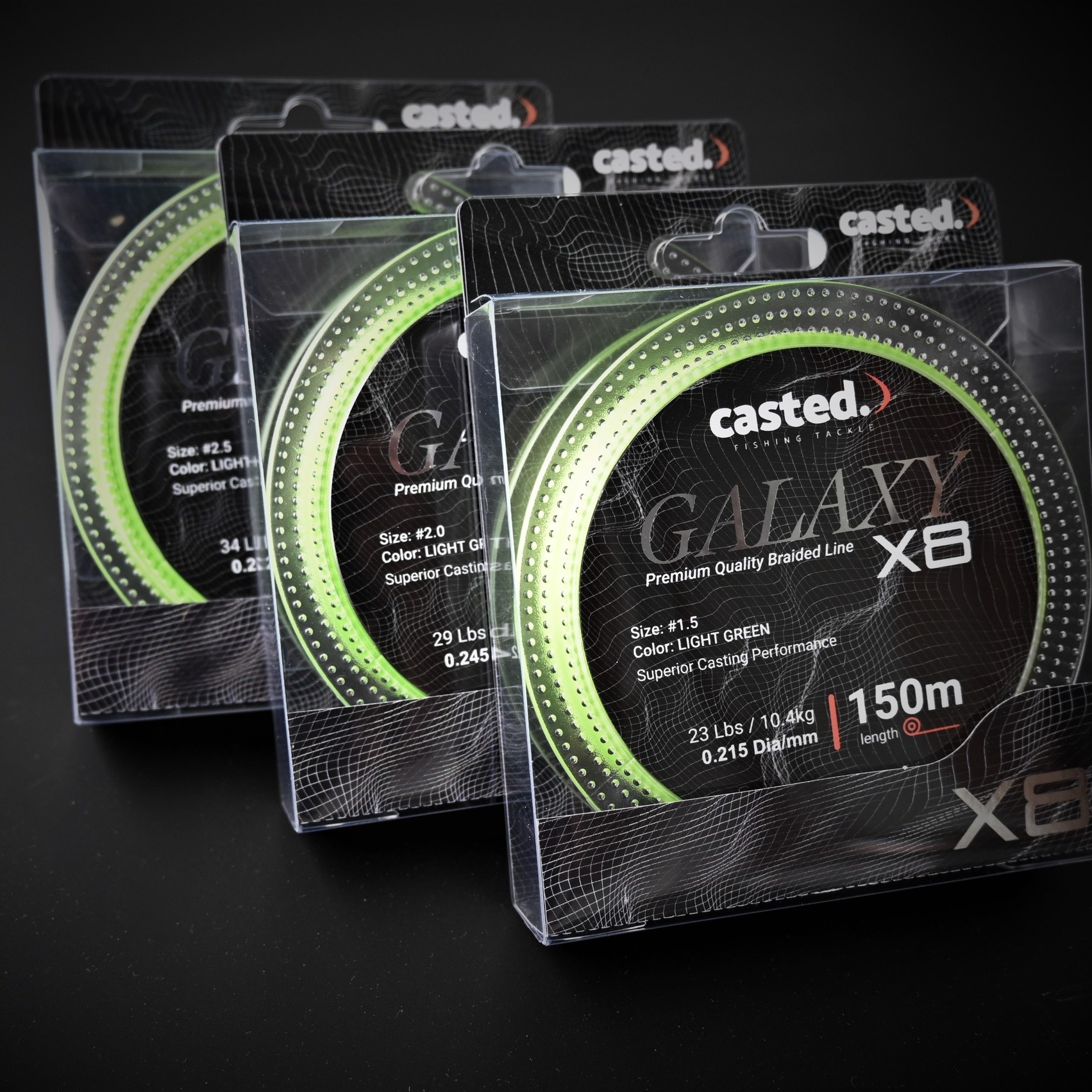 CAS 2042 Casted upredenica Galaxy x8 150m #0.8 0. 165mm 15Lb - Light Green