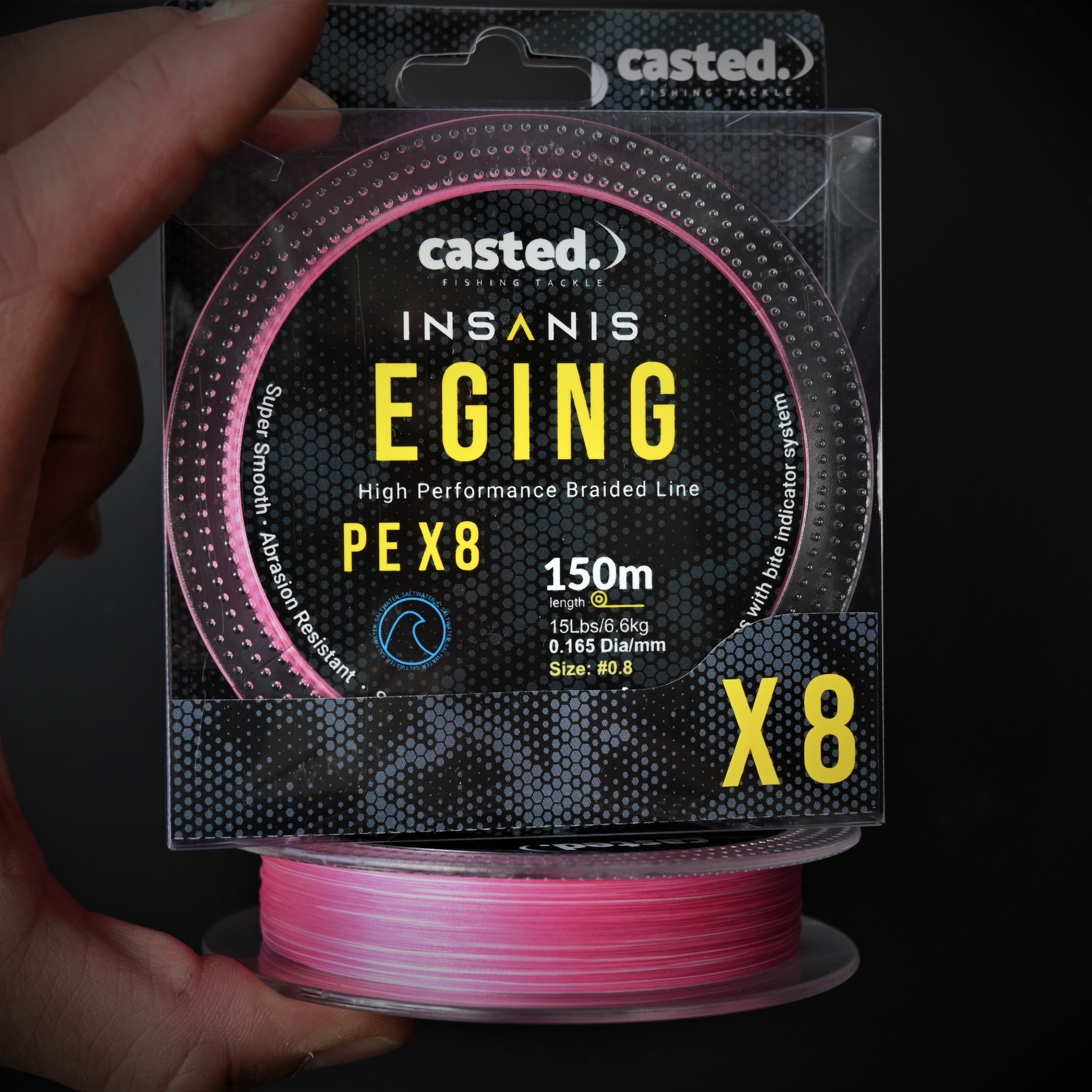 CAS 2040 Casted upredenica Insanis Egi x8 150m #0.8 0. 165mm 15Lb Pink
