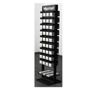 MDISPLAY001 MUSTAD DOUBLE SIDE FLOOR DISPLAY (WOOD/FOREX) - WHITE MUSTAD LOGO, 80 pegs