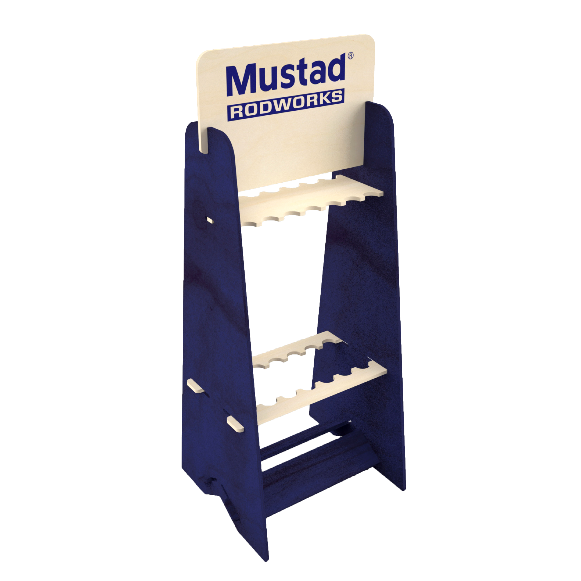 MRR001-14-W-002 MUSTAD RODWORKS ROD RACK BLUE