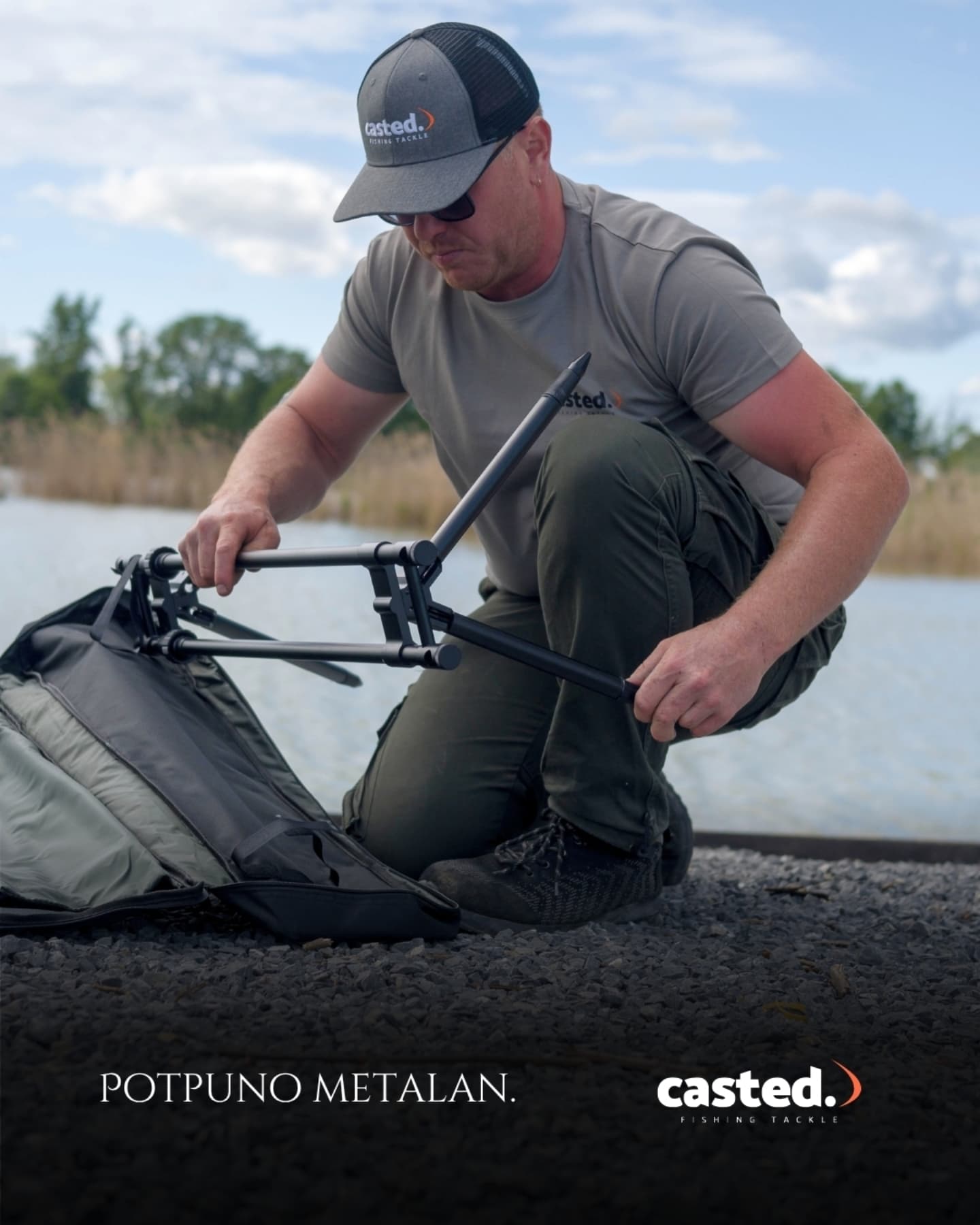 CAS 032 CASTED ROD POD C-Vision ALU, 3 Rods,  Buzz Bars 45cm