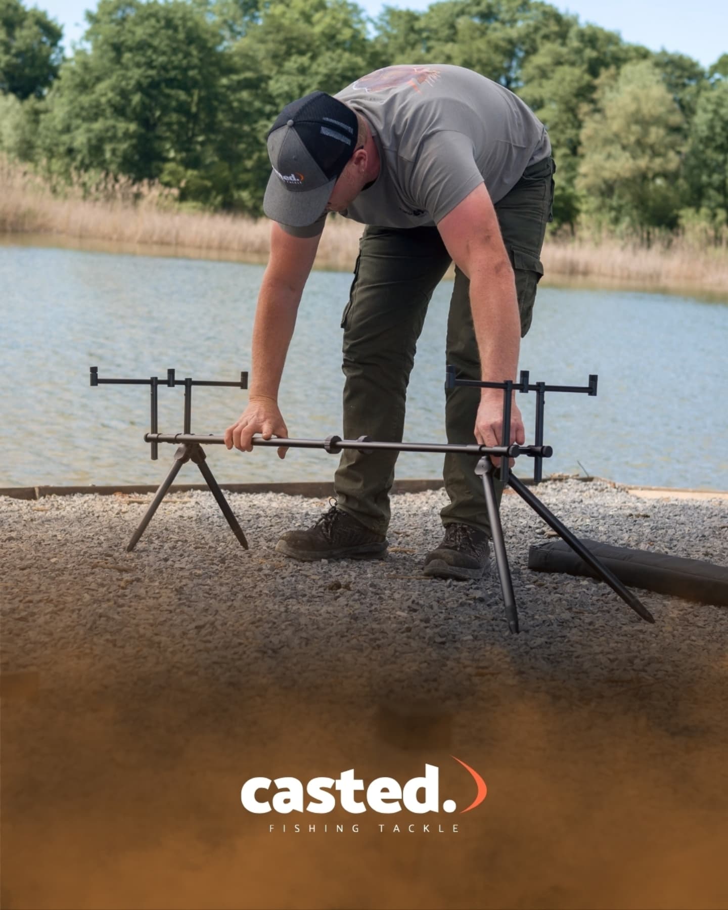 CAS 032 CASTED ROD POD C-Vision ALU, 3 Rods,  Buzz Bars 45cm