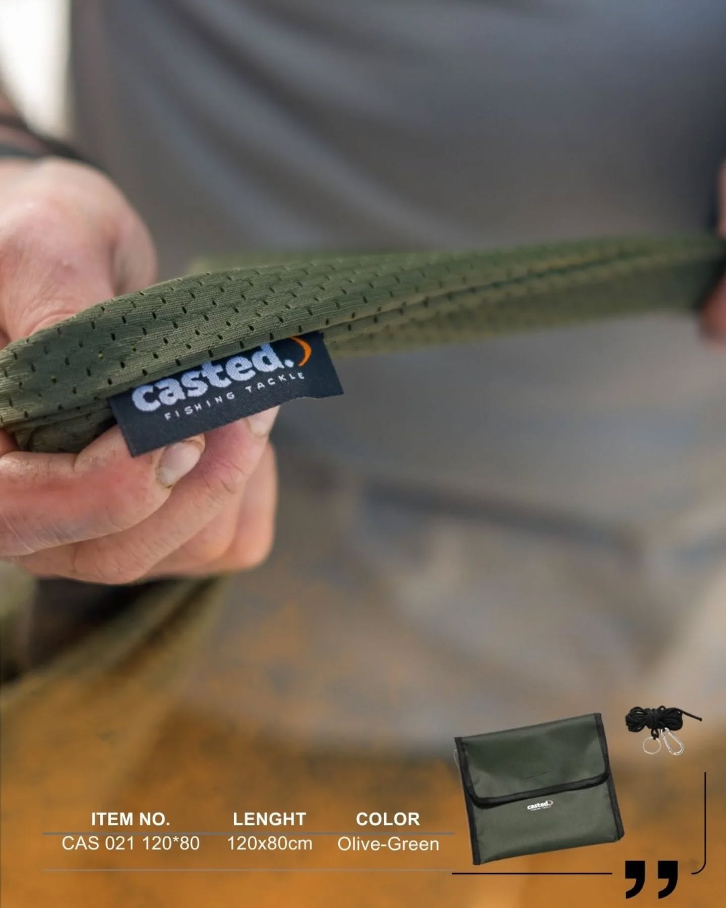 CAS 021 120*80 CASTED CARP SACK BIG, Zipper, 3m rope, 120*80CM