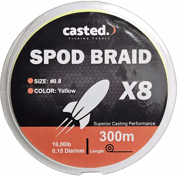 CAS 2063 Casted upredenica SPODx8 300m #1.0 0,17mm 18lb Yellow