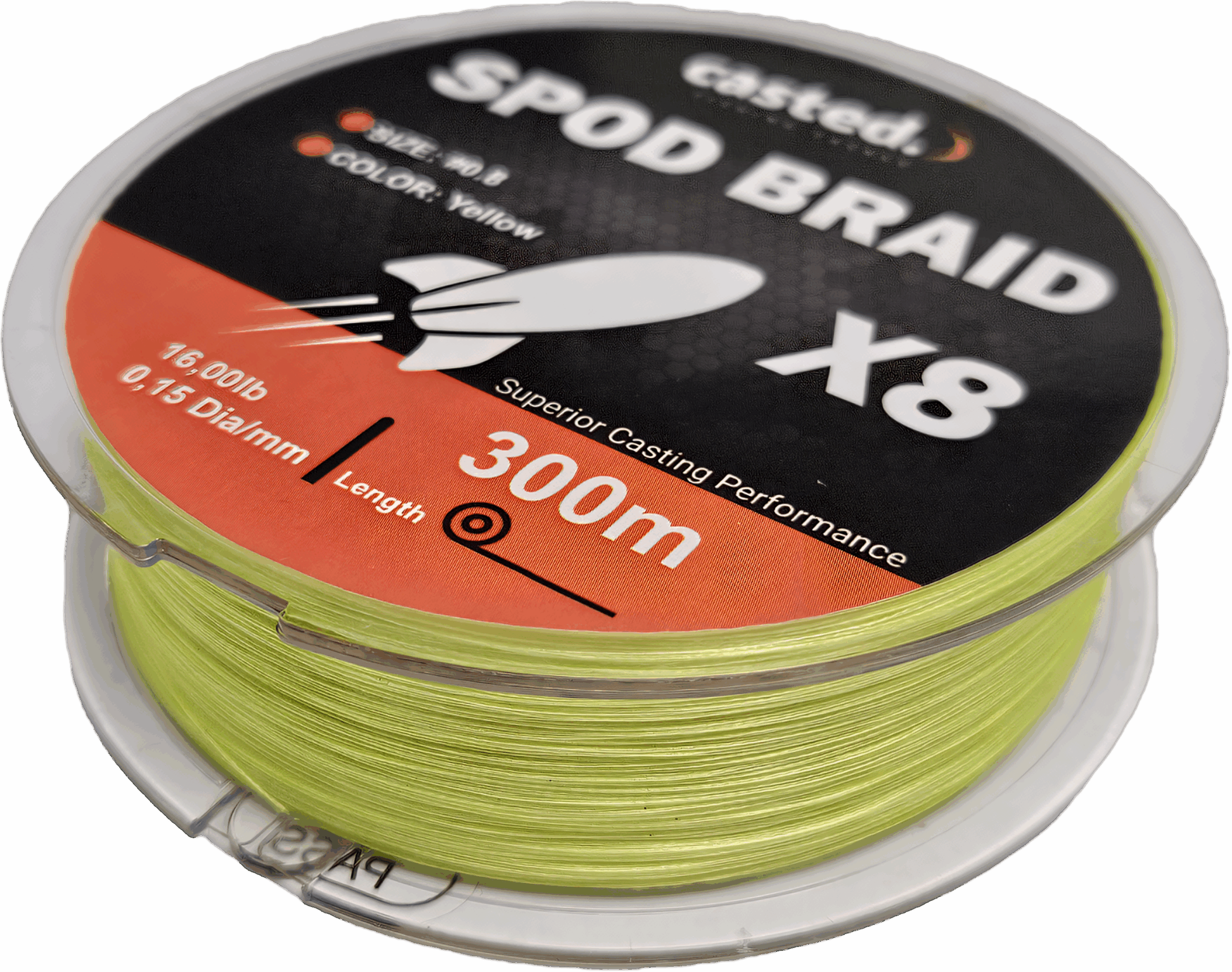 CAS 2063 Casted upredenica SPODx8 300m #1.0 0,17mm 18lb Yellow